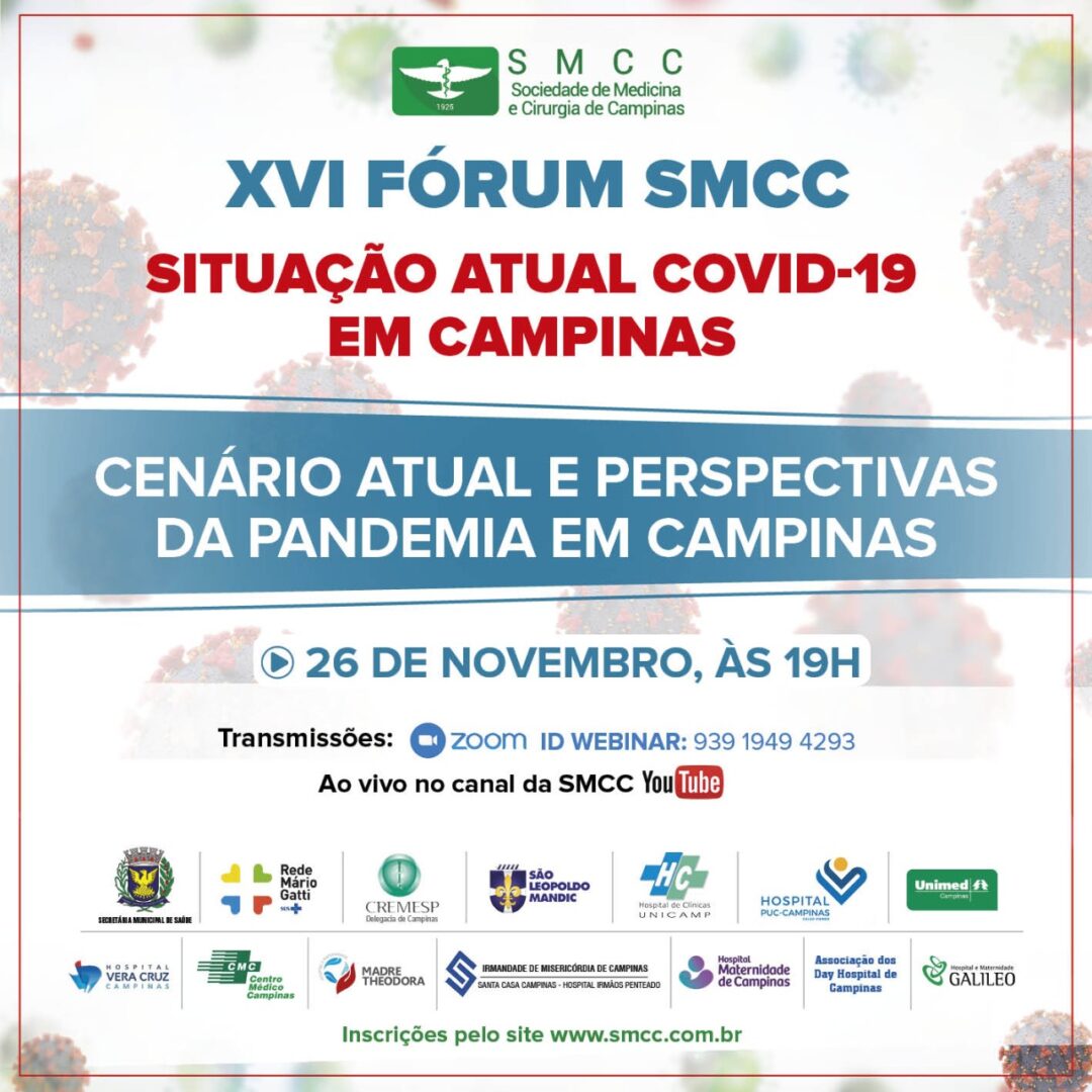 SMCC retoma Fórum Covid-19 com cenário atual e perspectivas da pandemia em Campinas