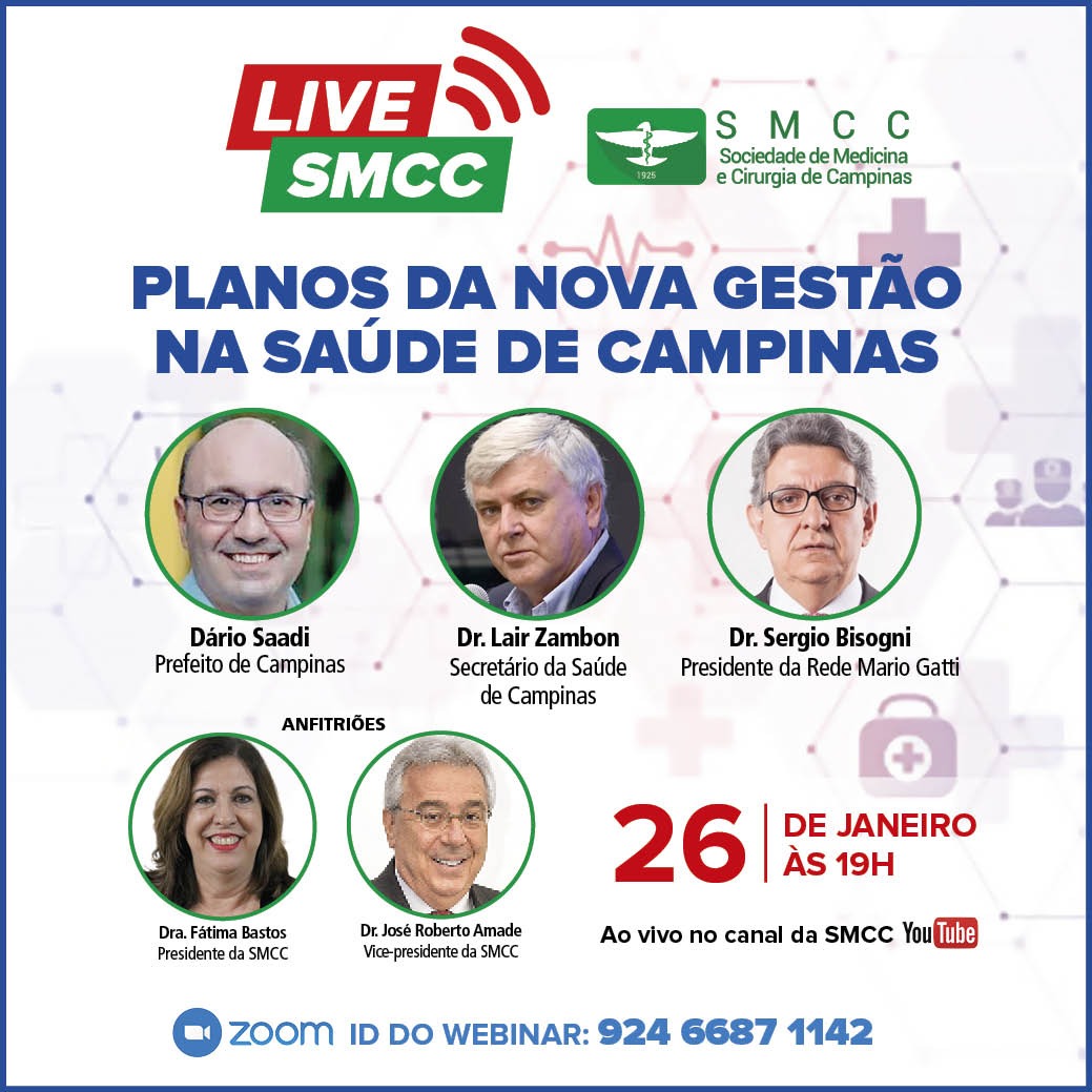 Live da SMCC terá participação do prefeito Dário Saad, Secretário de Saúde e Presidente da Rede Mário Gatti