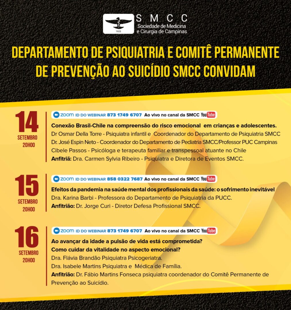 SMCC promove lives de prevenção ao suicídio