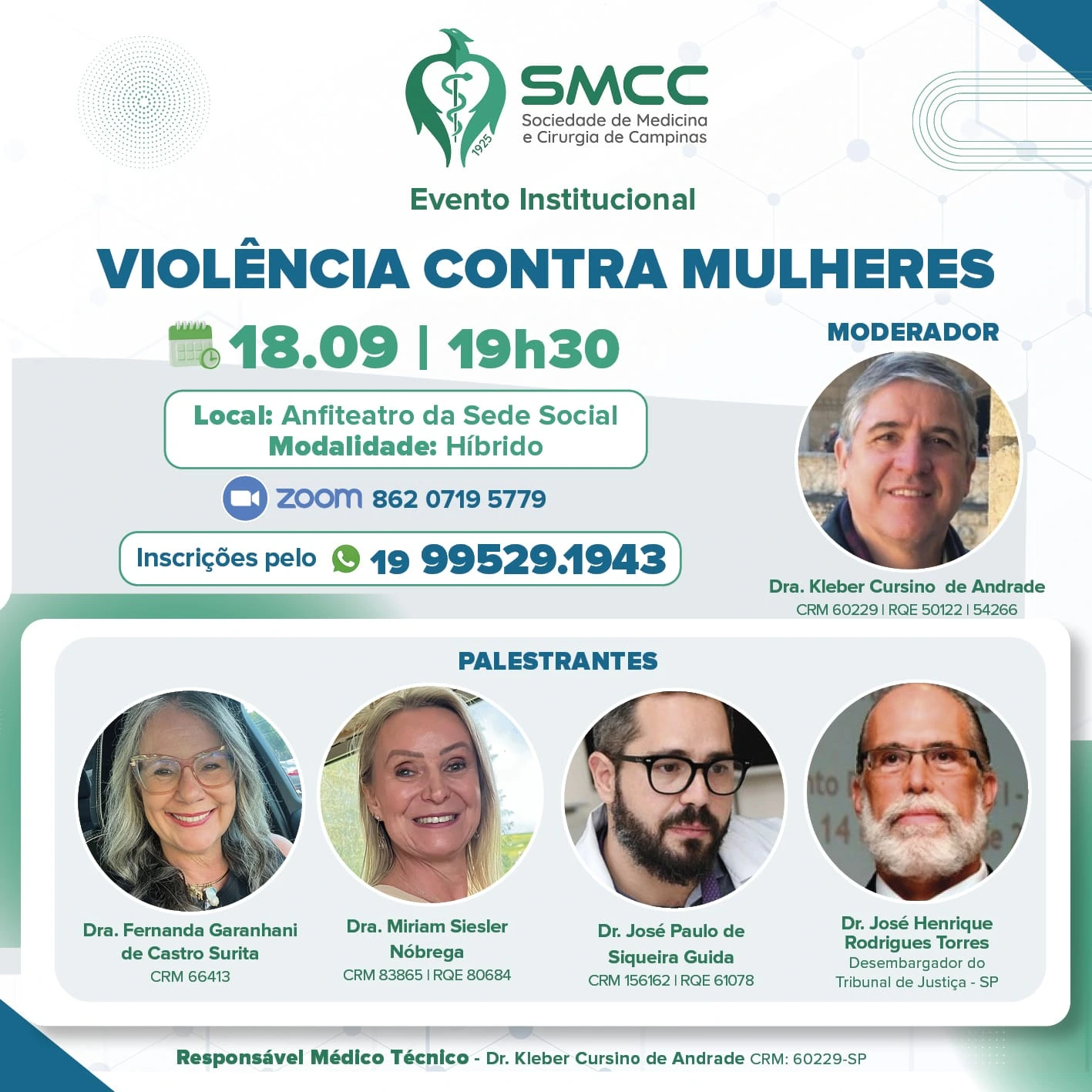 Sociedade de Medicina promove evento gratuito sobre violência contra mulheres