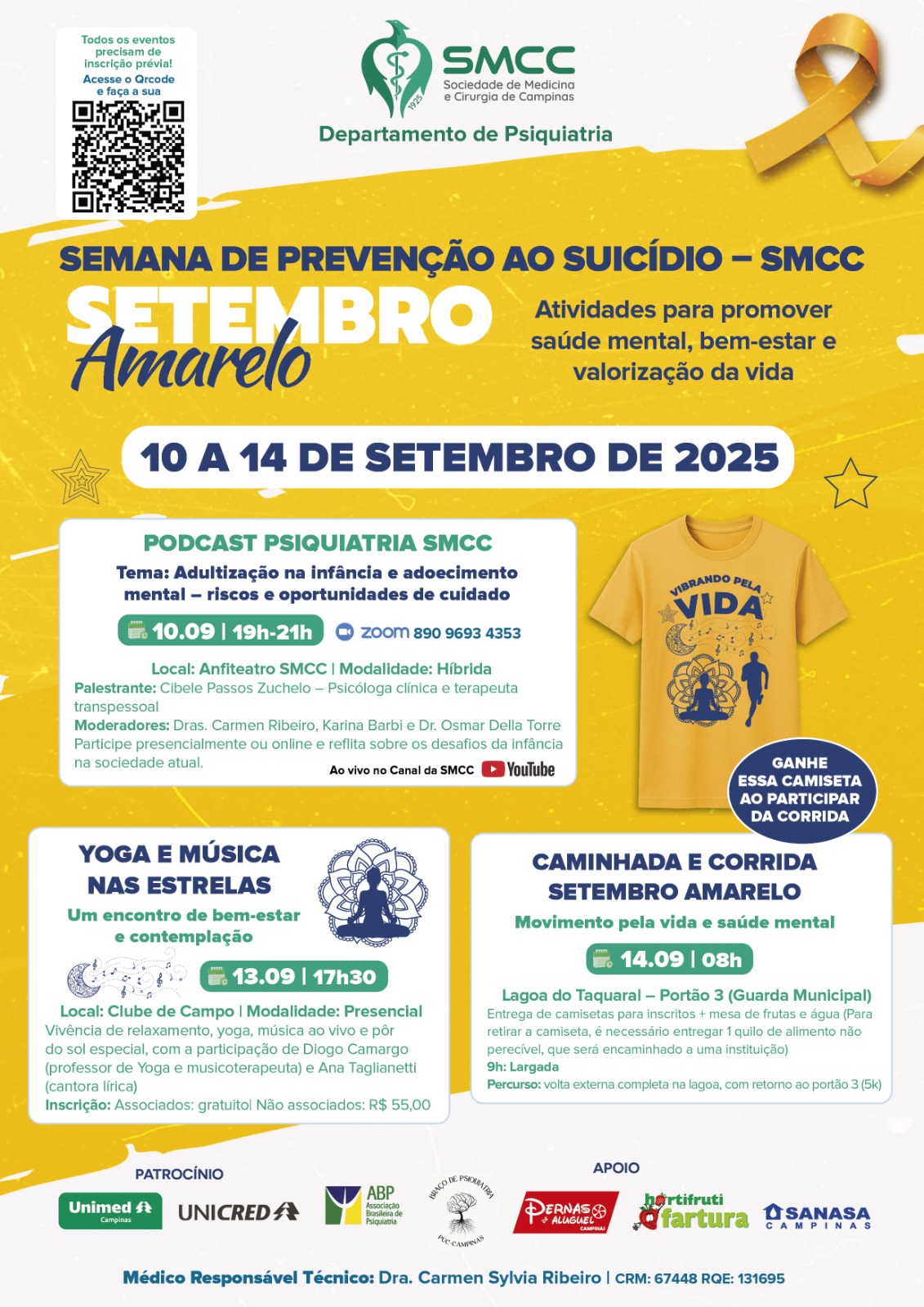 SMCC promove atividades de prevenção ao suicídio no Setembro Amarelo